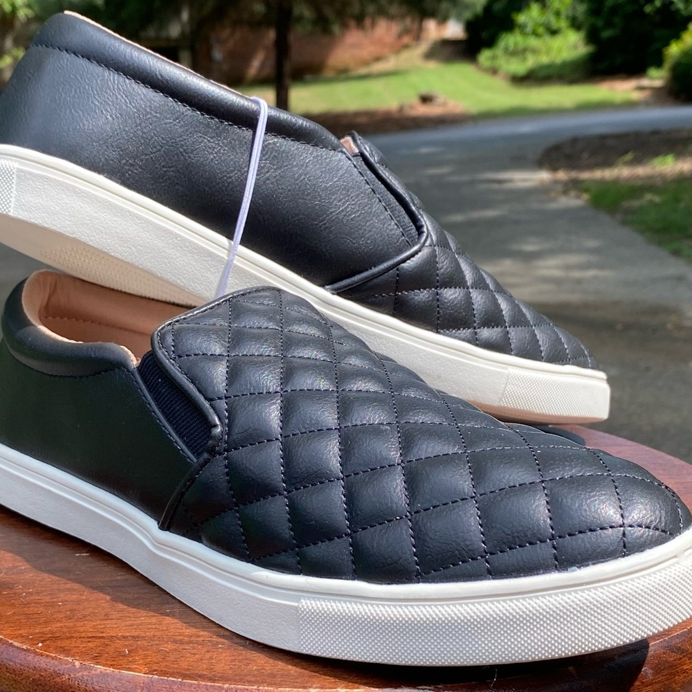 NWT A New Day Quilted Black Slip-On Sneakers